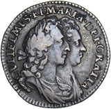 1693 Sixpence - William & Mary British Silver Coin - Nice