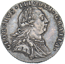 1787 Sixpence - George III British Silver Coin - Nice