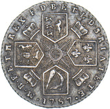 1787 Sixpence - George III British Silver Coin - Nice
