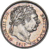1817 Sixpence - George III British Silver Coin - Very Nice