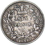 1841 Sixpence - Victoria British Silver Coin