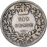 1842 Sixpence - Victoria British Silver Coin