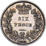 1845 Sixpence - Victoria British Silver Coin - Very Nice
