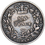 1858 Sixpence - Victoria British Silver Coin