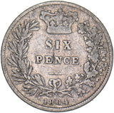 1864 Sixpence (Die no. 6) - Victoria British Silver Coin
