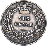 1865 Sixpence (Die no. 11) - Victoria British Silver Coin