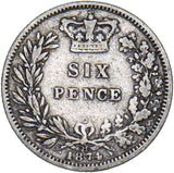 1874 Sixpence (Die no. 21) - Victoria British Silver Coin