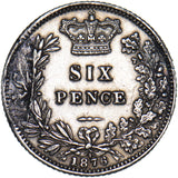 1876 Sixpence (Ex-mount) - Victoria British Silver Coin