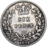 1878 Sixpence (Die no. 53) - Victoria British Silver Coin