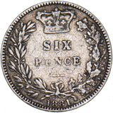 1881 Sixpence - Victoria British Silver Coin