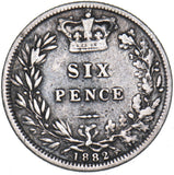 1882 Sixpence - Victoria British Silver Coin