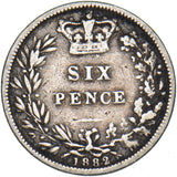 1882 Sixpence - Victoria British Silver Coin