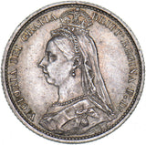 1887 Sixpence (R Over V) - Victoria British Silver Coin - Very Nice