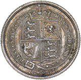 1887 Sixpence (R Over V) - Victoria British Silver Coin - Very Nice