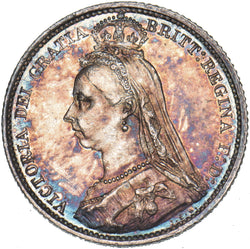 1887 Sixpence - Victoria British Silver Coin - Very Nice