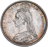 1887 Sixpence - Victoria British Silver Coin - Nice