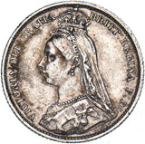 1887 Sixpence - Victoria British Silver Coin - Nice