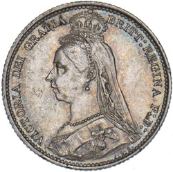 1888 Sixpence - Victoria British Silver Coin - Very Nice