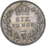 1888 Sixpence - Victoria British Silver Coin - Very Nice