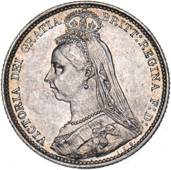 1889 Sixpence - Victoria British Silver Coin - Very Nice