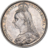1889 Sixpence - Victoria British Silver Coin - Very Nice