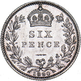 1890 Sixpence - Victoria British Silver Coin - Very Nice