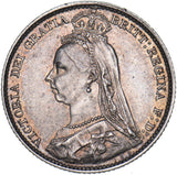 1892 Sixpence - Victoria British Silver Coin - Very Nice