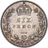 1892 Sixpence - Victoria British Silver Coin - Very Nice