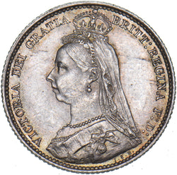 1892 Sixpence - Victoria British Silver Coin - Very Nice