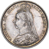 1892 Sixpence - Victoria British Silver Coin - Very Nice