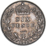 1892 Sixpence - Victoria British Silver Coin - Very Nice