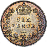 1896 Sixpence - Victoria British Silver Coin - Superb