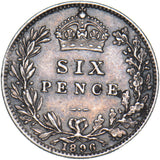 1896 Sixpence - Victoria British Silver Coin - Nice