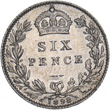 1898 Sixpence - Victoria British Silver Coin - Very Nice