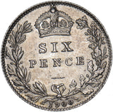 1900 Sixpence - Victoria British Silver Coin - Very Nice