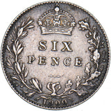 1900 Sixpence - Victoria British Silver Coin - Nice