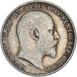1908 Sixpence - Edward VII British Silver Coin - Nice