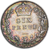 1910 Sixpence - Edward VII British Silver Coin - Very Nice