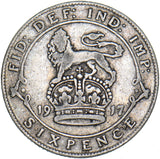 1917 Sixpence - George V British Silver Coin