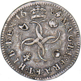 1684 Maundy Fourpence (4 over 3 ) - Charles II British Silver Coin - Nice