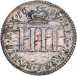 1687 Maundy Fourpence (7 Over 6) - James II British Silver Coin - Very Nice