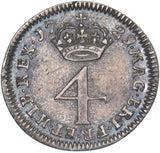 1729 Maundy Fourpence - George II British Silver Coin - Very Nice