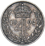 1902 Maundy Fourpence - Edward VII British Silver Coin - Nice
