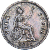 1836 Groat (Fourpence) - William IV British Silver Coin - Nice