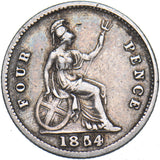 1854 Groat (Fourpence) - Victoria British Silver Coin