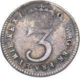1701 Threepence - William III British Silver Coin - Nice