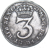 1727 Threepence - George I British Silver Coin - Nice