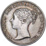 1863 Threepence - Victoria British Silver Coin - Very Nice