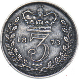 1873 Threepence - Victoria British Silver Coin - Nice