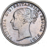 1886 Threepence - Victoria British Silver Coin - Nice